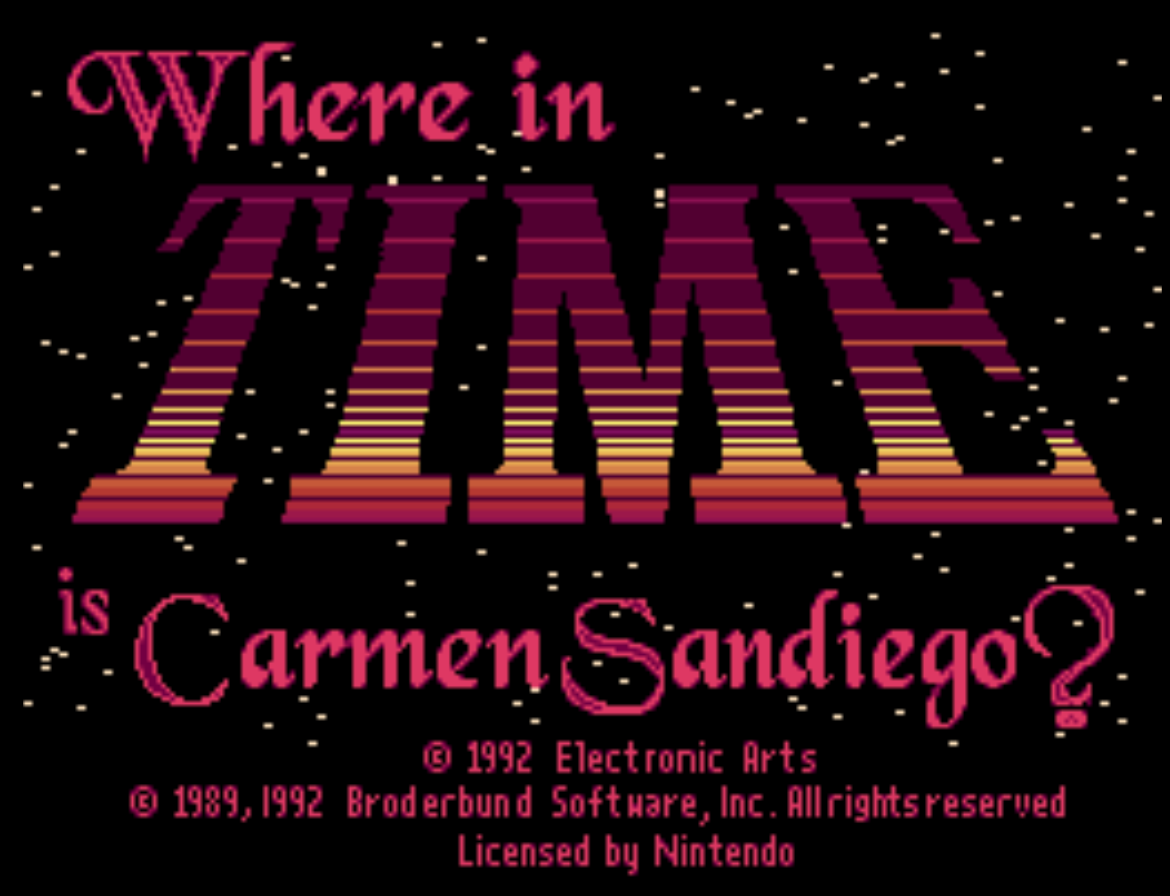 Where In time is Carmen Sandiego Title Screen